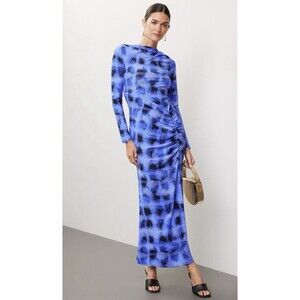 Suboo Shibori Ruched Dress Blue - Size Medium